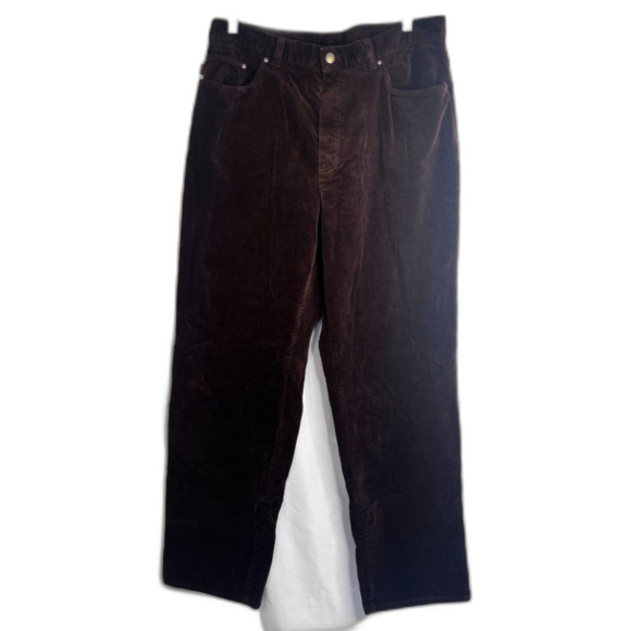 Lauren Ralph Lauren Corduroy Jeans Brown Classic Neutral Fall Size 14 - Picture 9 of 9